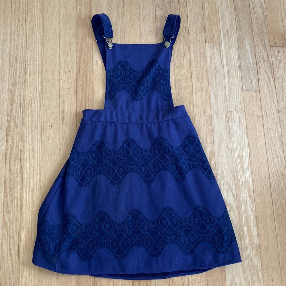 Blue Lace Overall Dress